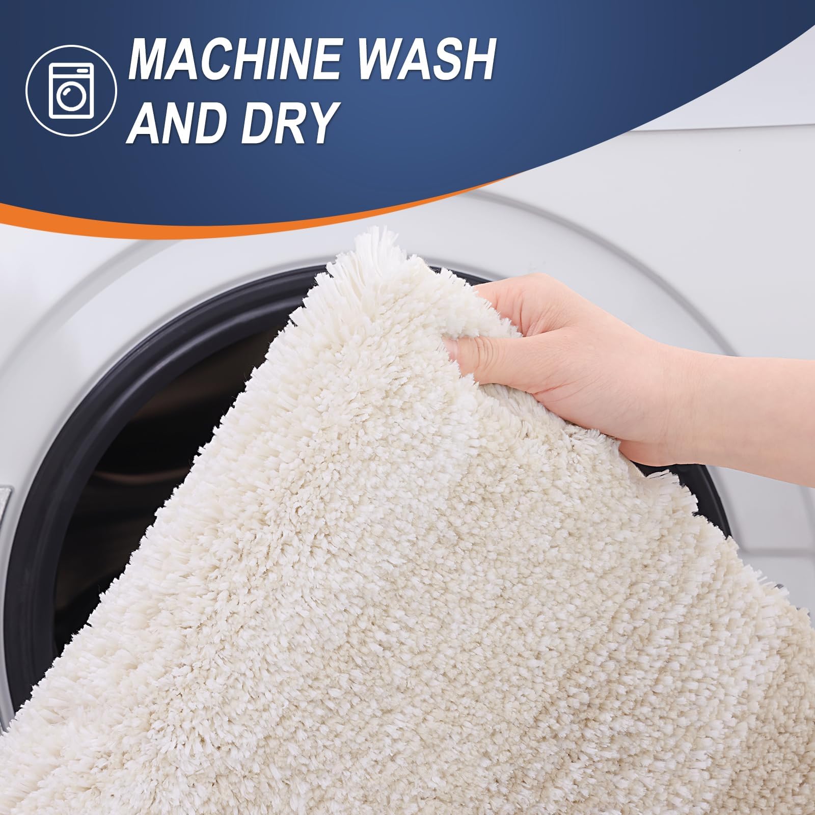 OLANLY Bathroom Rugs Sets 3 Piece, Soft Microfiber Absorbent Bath Mat, U-Shaped Contour Toilet Mat and Toilet Lid Cover, Quick Dry, Machine Washable, Toilet Cover and Rug Set for Bathroom, Grey