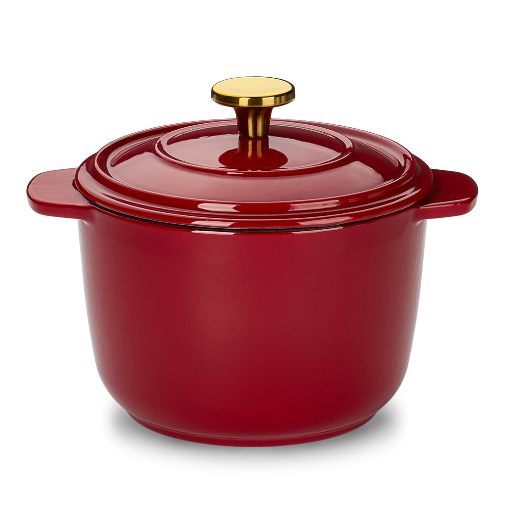CAROTE 2QT Enameled Cast Iron Dutch Oven Pot with Lid, Mini Round Dutch Oven for Small Sourdough Bread, Stews, Soups, Sauces, Beans, Rice, Serves 1-2, Dual Handles, Healthy & Non-Toxic, All Stovetop Compatible, Oven Safe up to 500° F, White