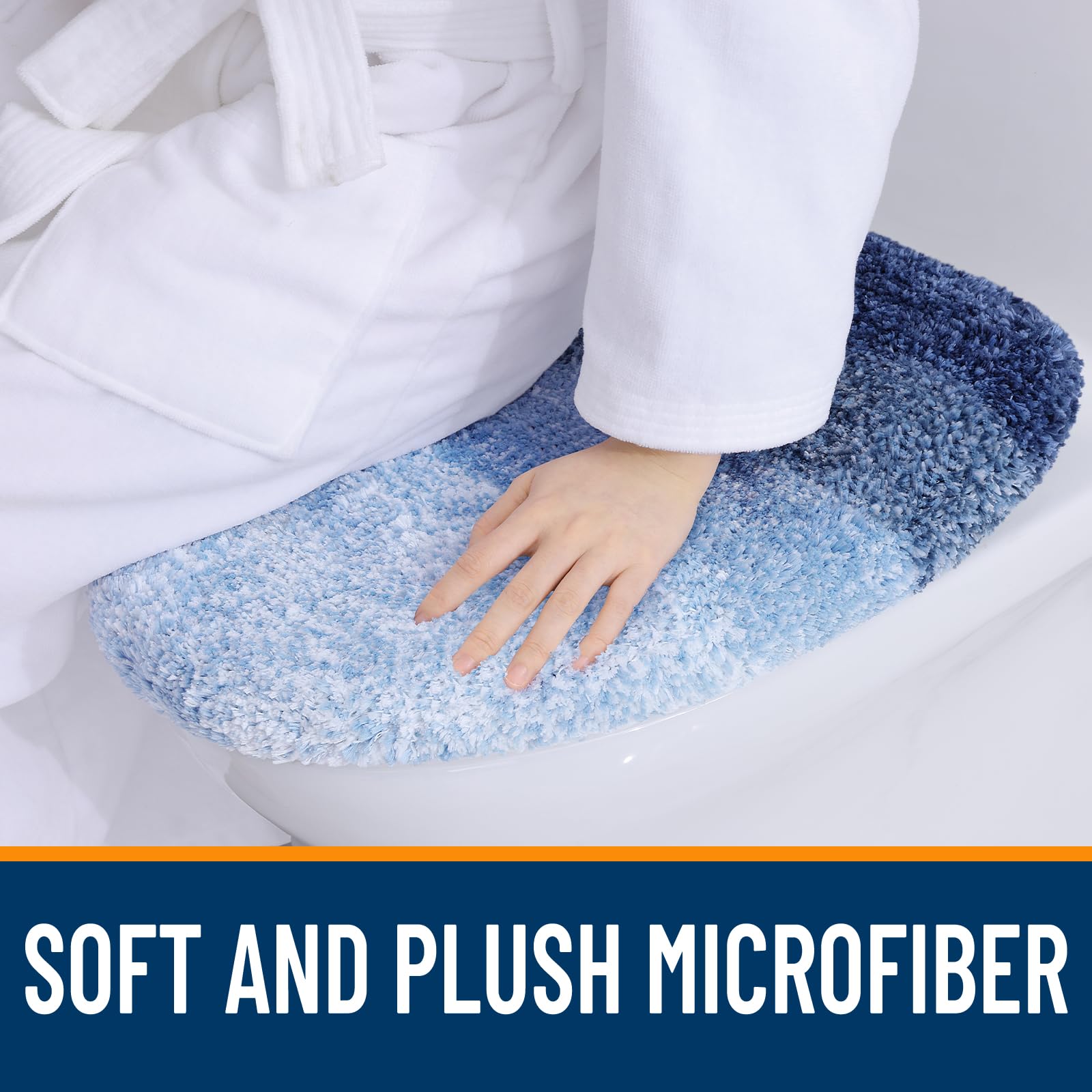 OLANLY Soft Microfiber Bathroom Toilet Lid Cover, Machine Washable Seat Covers, 17.5x15, Stays in Place Rubber Backing, Fits Most Round, Elongated and Oblong Lids, Accessories Decor, Gray