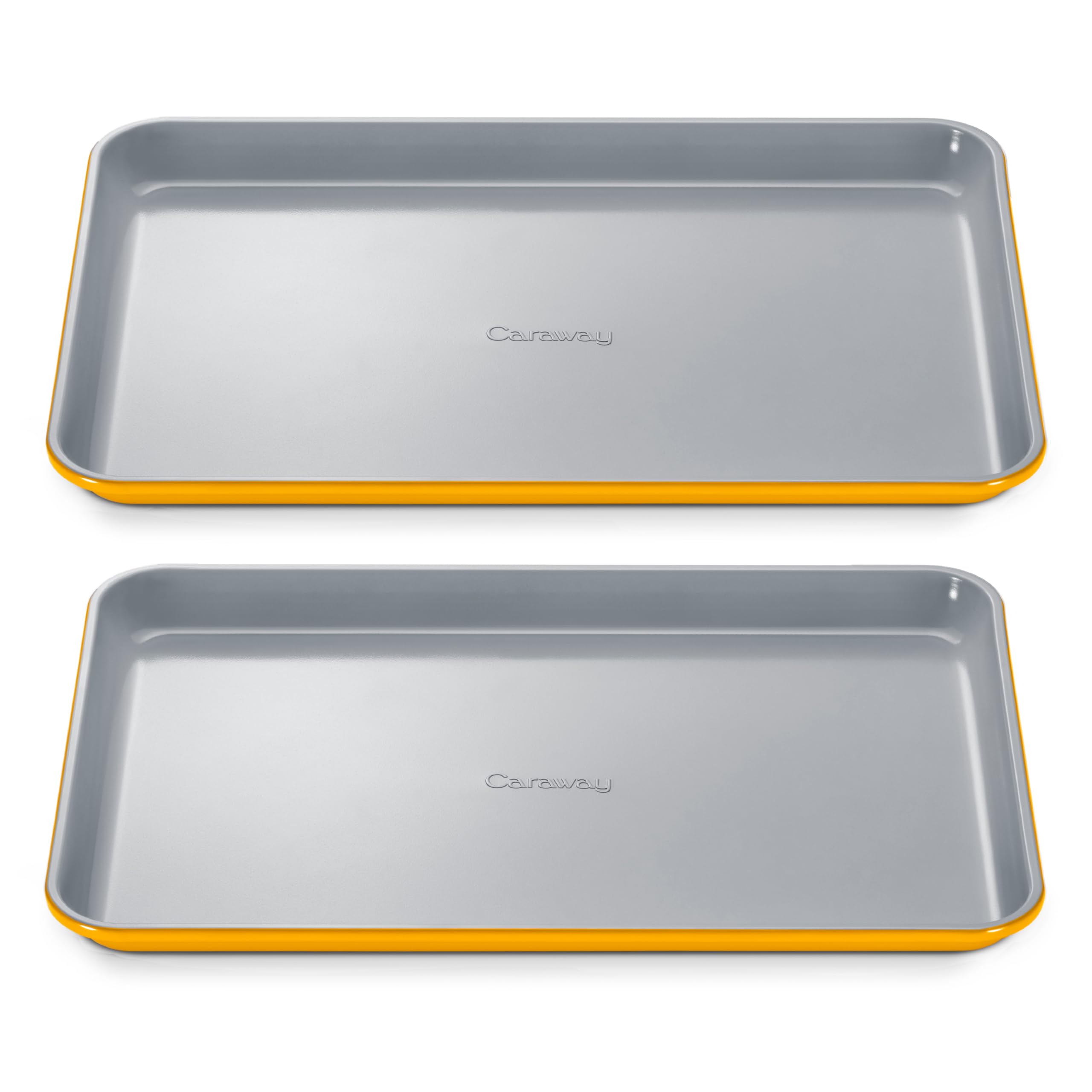 Caraway Non-Stick Ceramic Medium Baking Sheet Duo - Naturally Slick Ceramic Coating - Non-Toxic, PTFE & PFOA Free - Perfect for Baking, Roasting, and More - Medium (15" x 10") - Cream