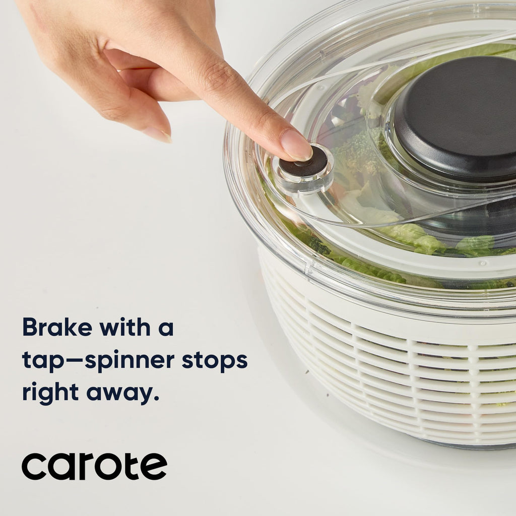 CAROTE 6.4 Qt Salad Spinner Large Lettuce Spinner Plastic Vegetable Fruit Washer, Vegetable Cleaner Salad Cleaner Lettuce Washer, Non-Slip Base, BPA-Free