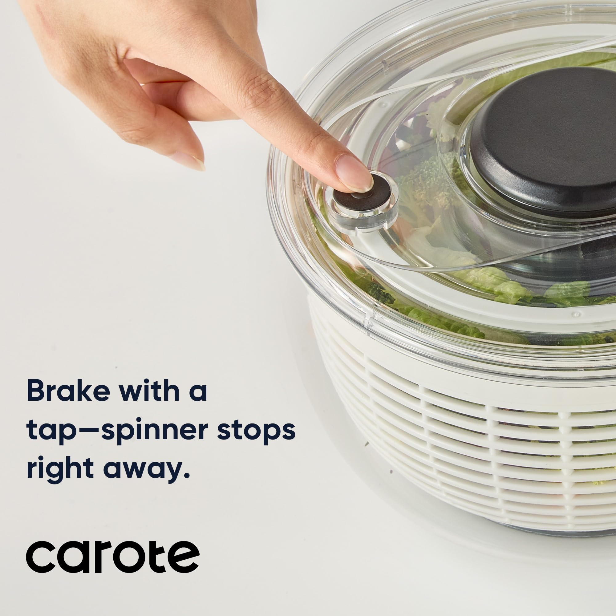 CAROTE 6.4 Qt Salad Spinner Large Lettuce Spinner Plastic Vegetable Fruit Washer, Vegetable Cleaner Salad Cleaner Lettuce Washer, Non-Slip Base, BPA-Free