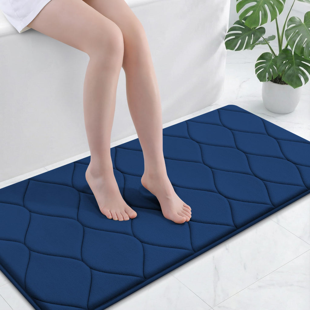 Smiry Memory Foam Bath Mat 30''x20'', Ultra Soft Non-Slip Bathroom Rug, Plush Water Absorbent Quick Dry and Machine Washable Floor Mat for Shower, Tub & Home Decor, Grey