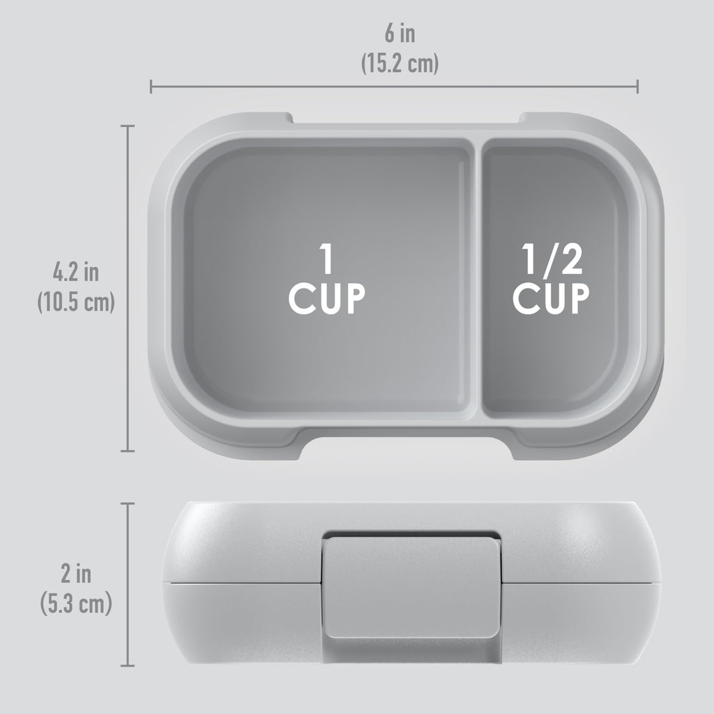 Bentgo Kids Snack - 2 Compartment Leak-Proof Bento Box Container for Snacks and Small Meals, Easy-Open Latch, Dishwasher Safe, BPA-Free for School, Daycare, & Sports - Ideal for Ages 3+ (Green/Navy)