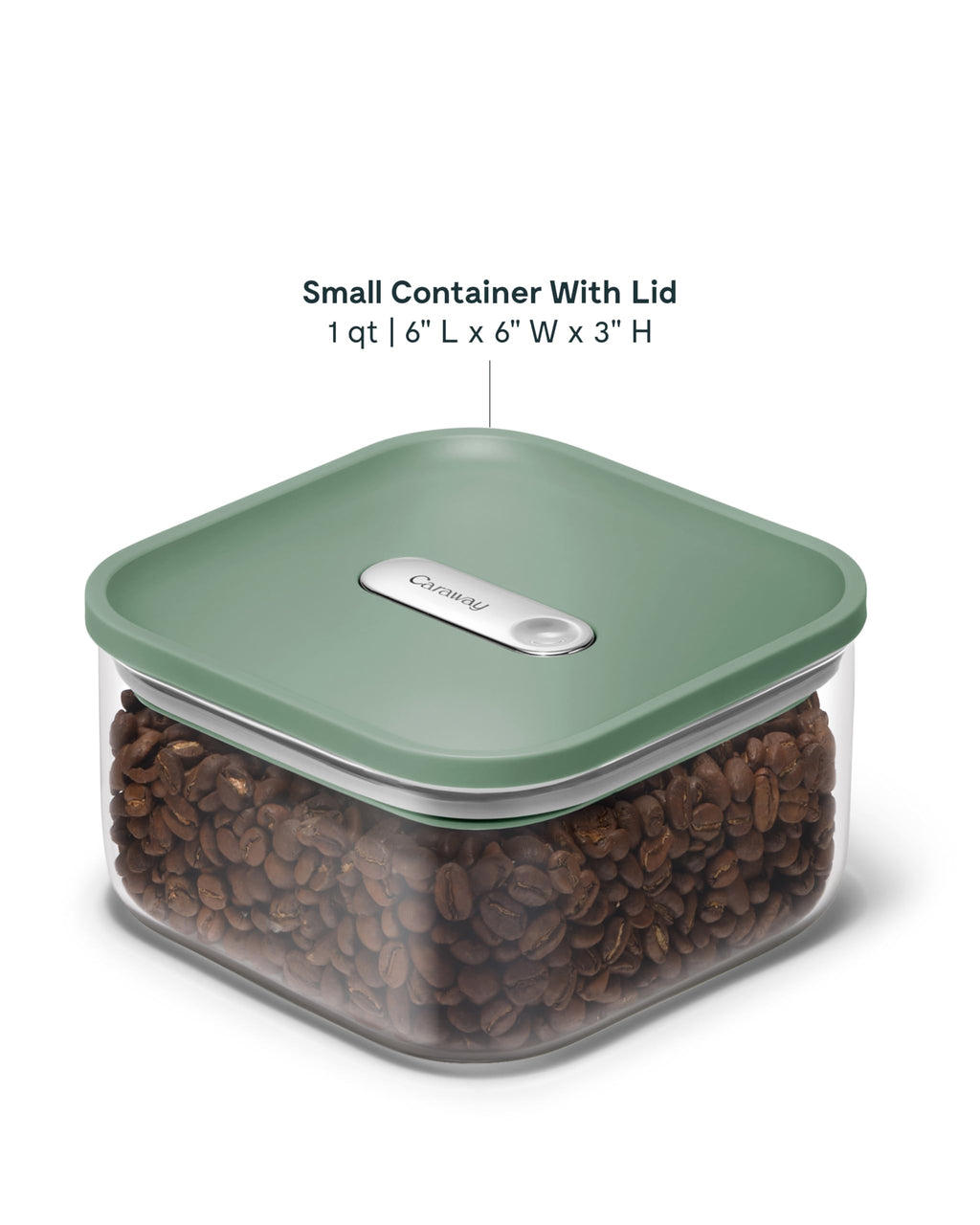 Caraway 4qt Glass Airtight Food Storage Container with Lid – Non-Toxic, BPA-Free Kitchen Storage Container – Stackable, Space-Saving Airtight Container for Dry Goods and More - Cream