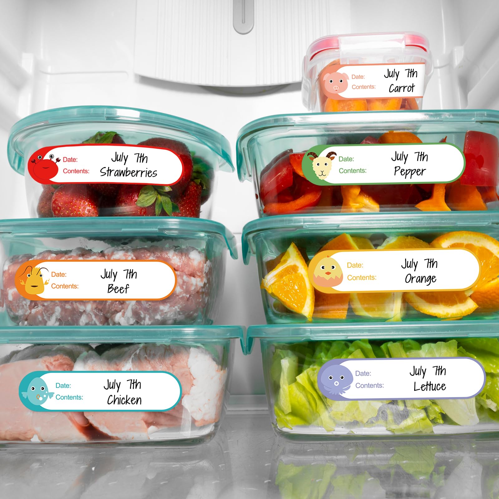 500 Pcs 1" x 3" Freezer Refrigerator Food Labels, Removable Adhesive, Water Oil Resistant, No Residue Food Storage Containers Labels Perfect for Monitoring Your Food in Kitchen