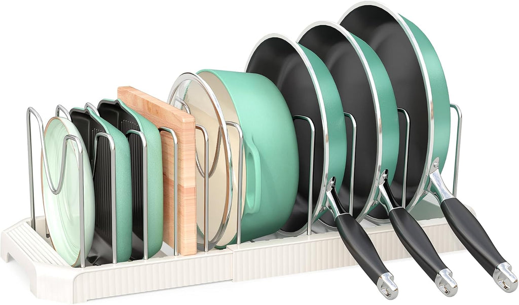 ORDORA Pots and Pans Organizer under Cabinet with Pot Lid Organizer, 10 Dividers