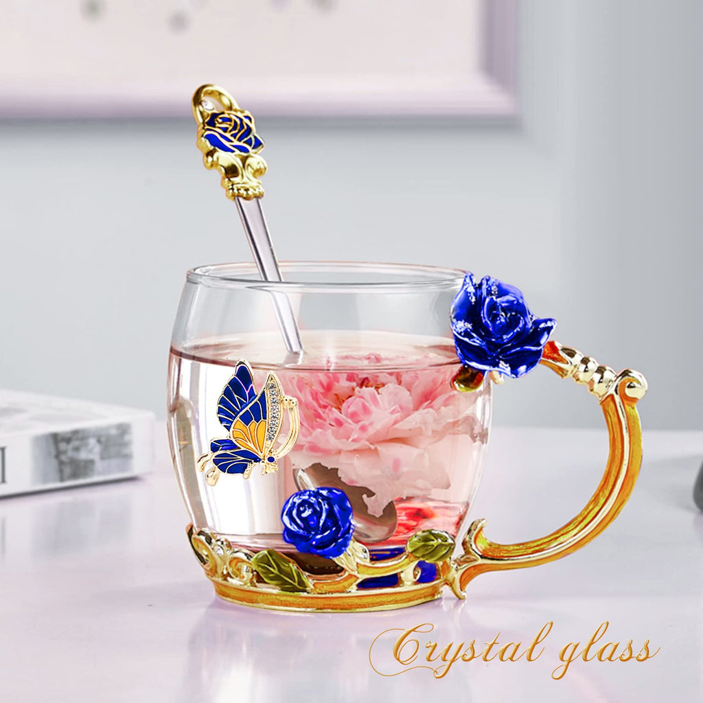 OEAGO Gifts for Mom Women Mothers Day Valentines Day Gifts Glass Coffee Enamels Mug Best Birthday Valentine's for Her Girlfriend Wife from Daughter Son Tea Cup Christmas Stocking Stuffers