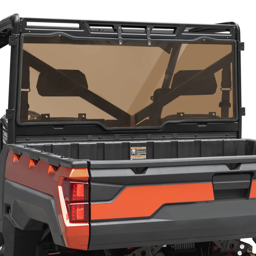 KEMIMOTO Hard Coated Rear Window, Pre-installed Back Windshield Compatible with Polaris Ranger XP 1000/Crew 2017-2026, Polaris Ranger 1000/Crew 2020-2026, Ranger XP 900/Crew 2013-2019