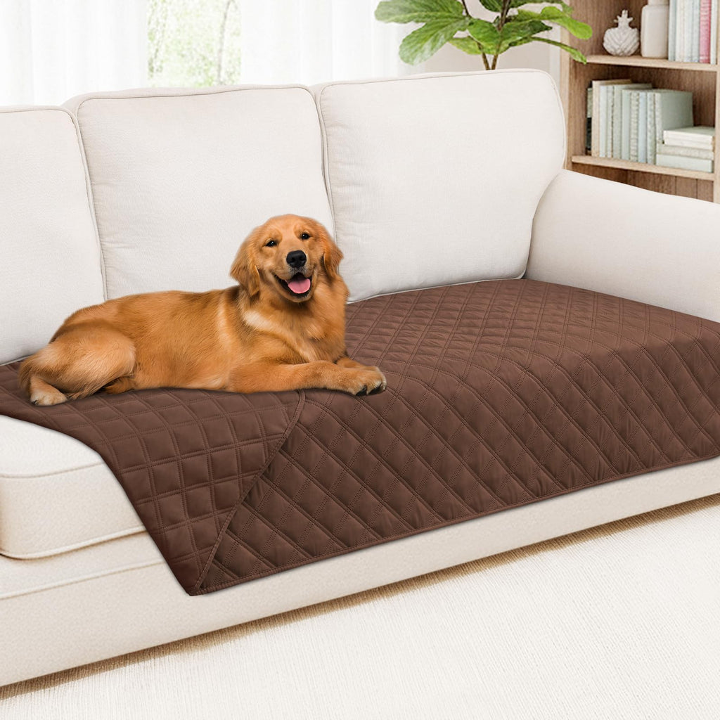 Smiry Waterproof Couch Covers for Dogs Washable, Reversible Pet Couch Covers for 3 Cushion Sofa Pet Friendly, Soft Sofa Furniture Protector for Dogs Cat Kids, Checkered (30"x70", Grey/Dark Grey)