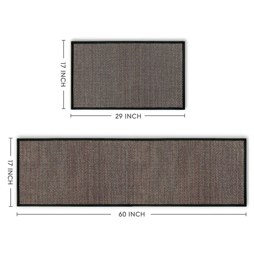 Artoid Mode Washable Non Slip Kitchen Rugs and Mats Set of 2, Rubber Backing Absorbent Kitchen Mats for Floor Front of Sink - 17x29 and 17x47 Inch