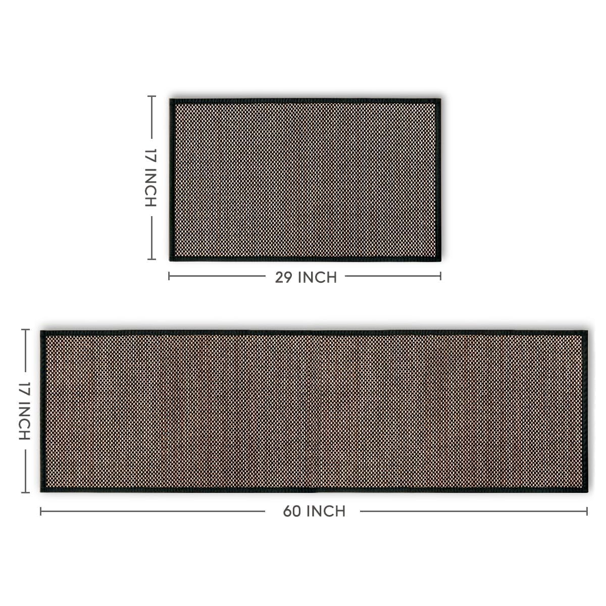 Artoid Mode Washable Non Slip Kitchen Rugs and Mats Set of 2, Rubber Backing Absorbent Kitchen Mats for Floor Front of Sink - 17x29 and 17x47 Inch
