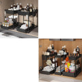 2 Pack Under Sink Organizer, 3 Pack Under Sink Organizers and Storage L-Shaped