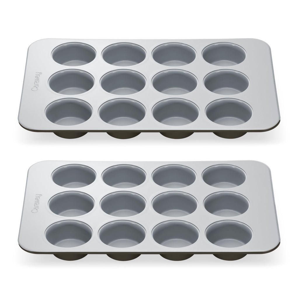 Caraway Non-Stick Ceramic 12-Cup Muffin Pan - Naturally Slick Ceramic Coating - Non-Toxic, PTFE & PFOA Free - Perfect for Cupcakes, Muffins, and More - Cream