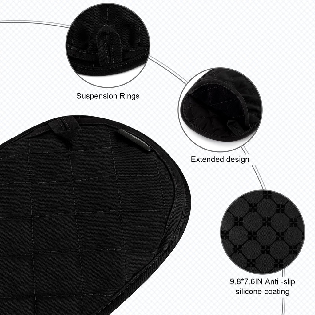 KEGOUU Pot Holders 2pcs Sets,Oven Hot Pads Featuring Silicone Non-Slip Coating,Heat Resistant Potholders for Kitchen Bakeware Cooking