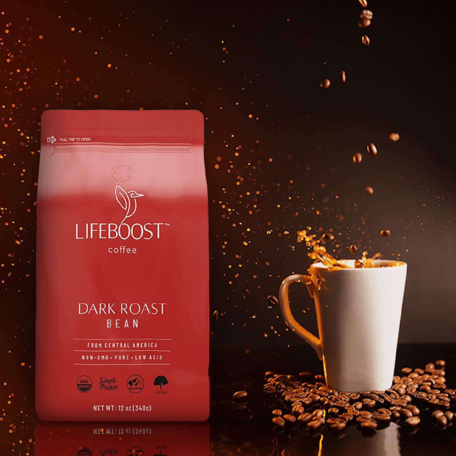 Lifeboost Coffee Whole Bean Coffee - 3 Pack Bundle - Low Acid Dark Roast, Medium Roast & Decaf