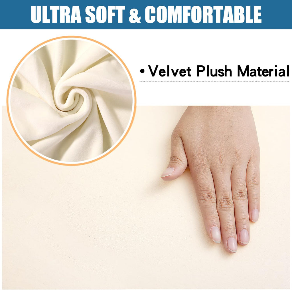 Smiry Velvet Seat Covers for Dining Room Chair Set of 4, Stretch Fit Removable Washable Chair Seat Cushion Protector Slipcovers with Ties, Black