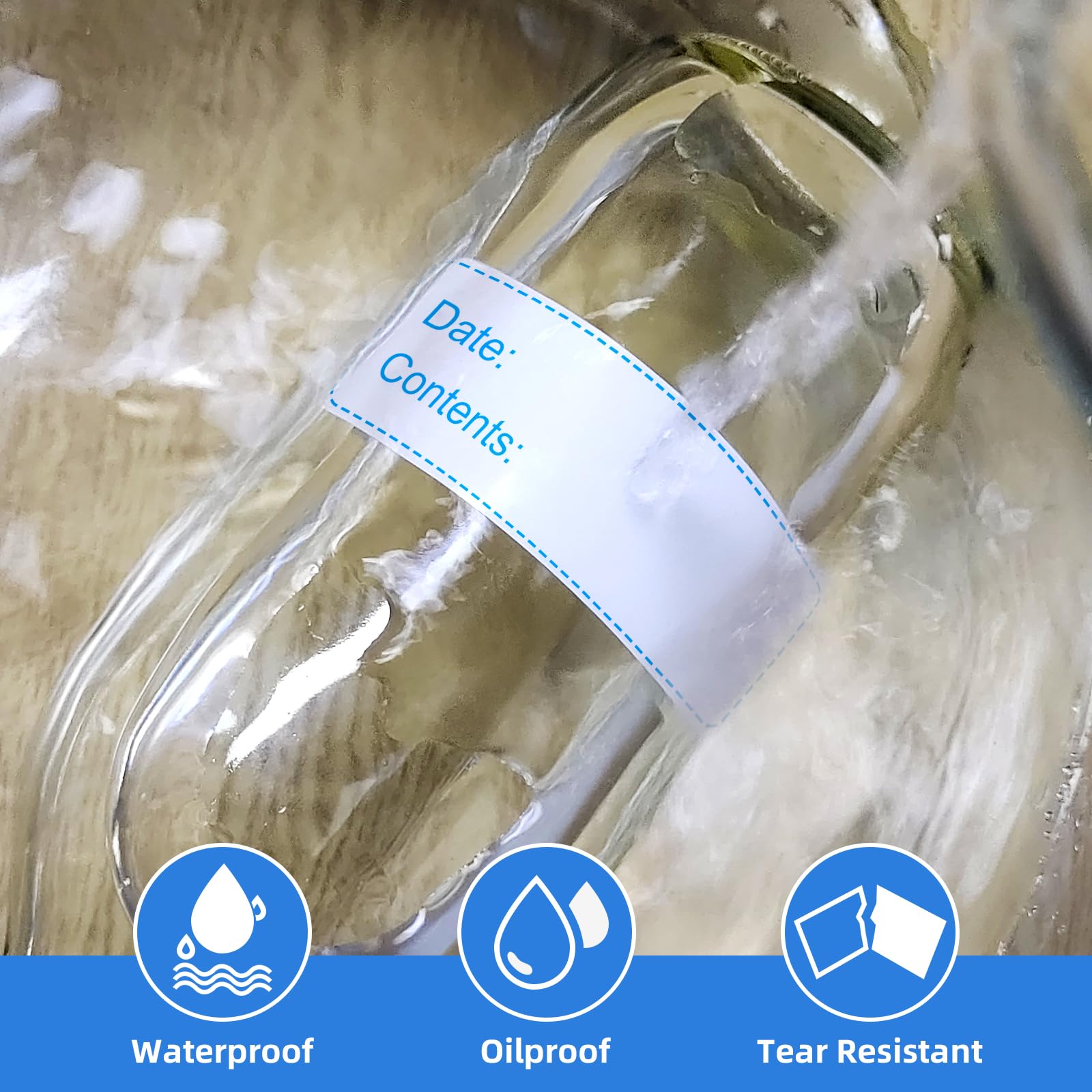 500 Pcs 1" x 3" Freezer Refrigerator Food Labels, Removable Adhesive, Water Oil Resistant, No Residue Food Storage Containers Labels Perfect for Monitoring Your Food in Kitchen