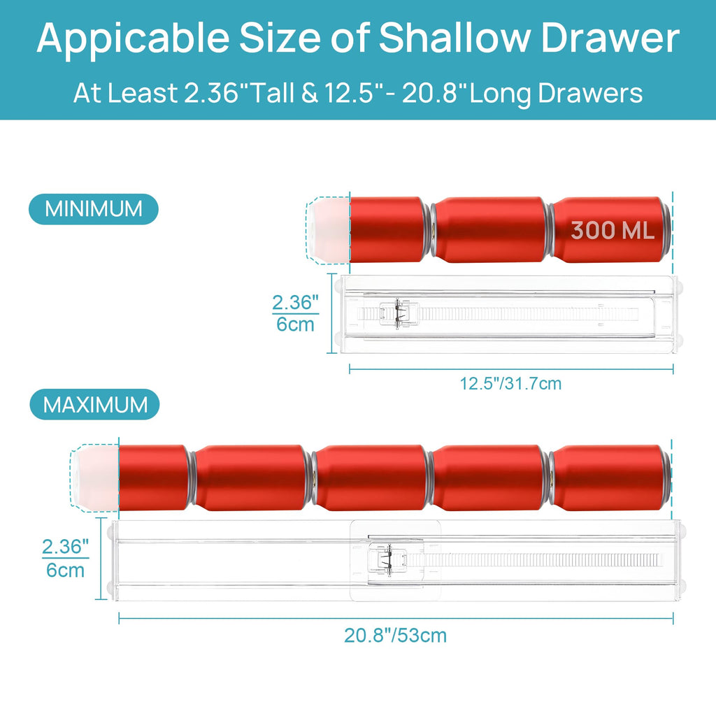 Vtopmart 12 Pack Drawer Dividers for Clothes, 4" High 10.2"-16.5" Adjustable Expandable Dresser Drawer Organizer, Clear Plastic Separators for Dresser, Baby Clothing, Underwear, Cosmetic, Toiletries