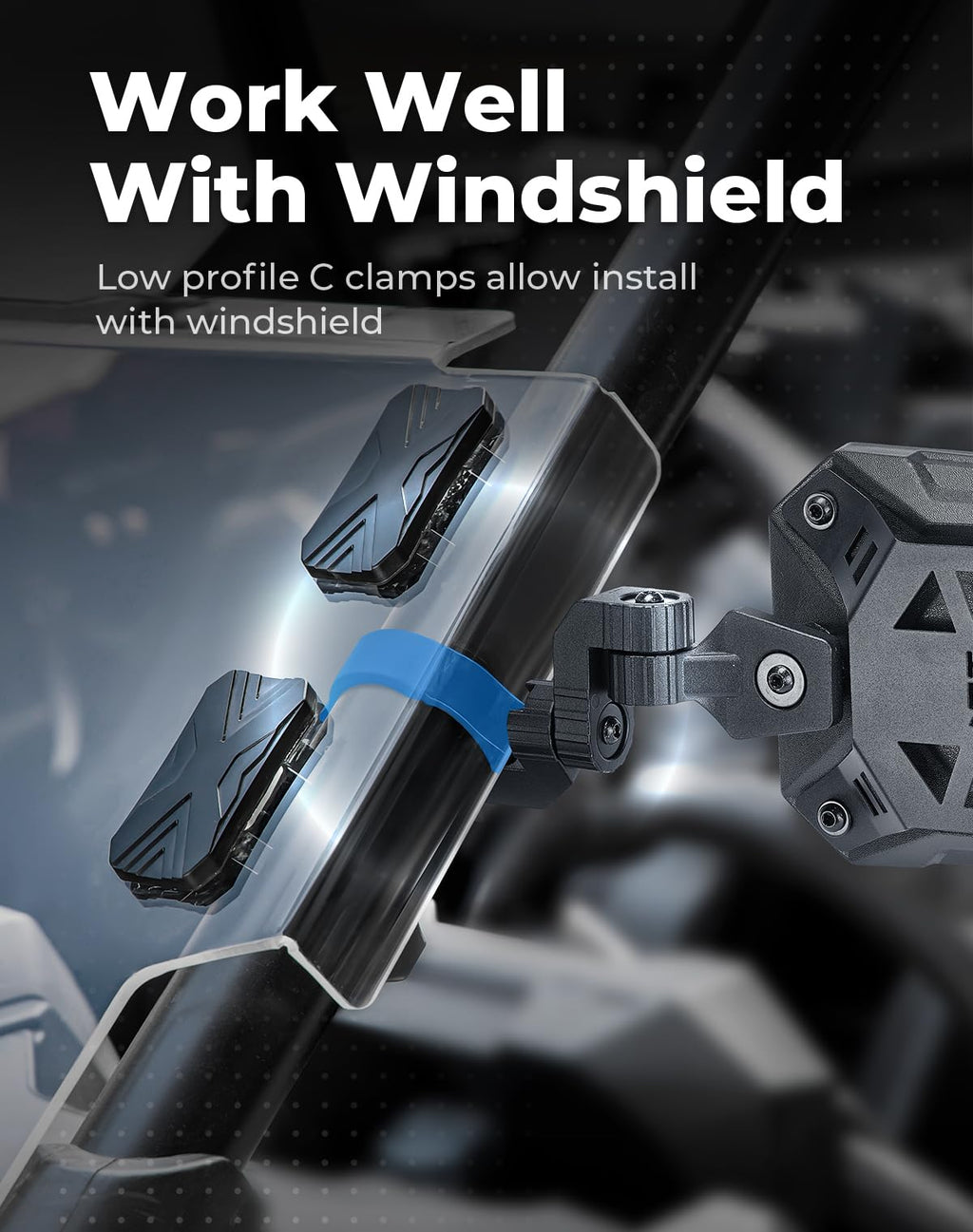 KEMIMOTO UTV Side Mirrors, 2025 New Pattern Aluminum 8" x 5.3" Wide View for 1.65-2 inch Roll bar Compatible with Polaris RZR/Can Am X3/Pioneer/Talon/Teryx/CFMOTO Fit Big UTV No Vibrate & Wobble