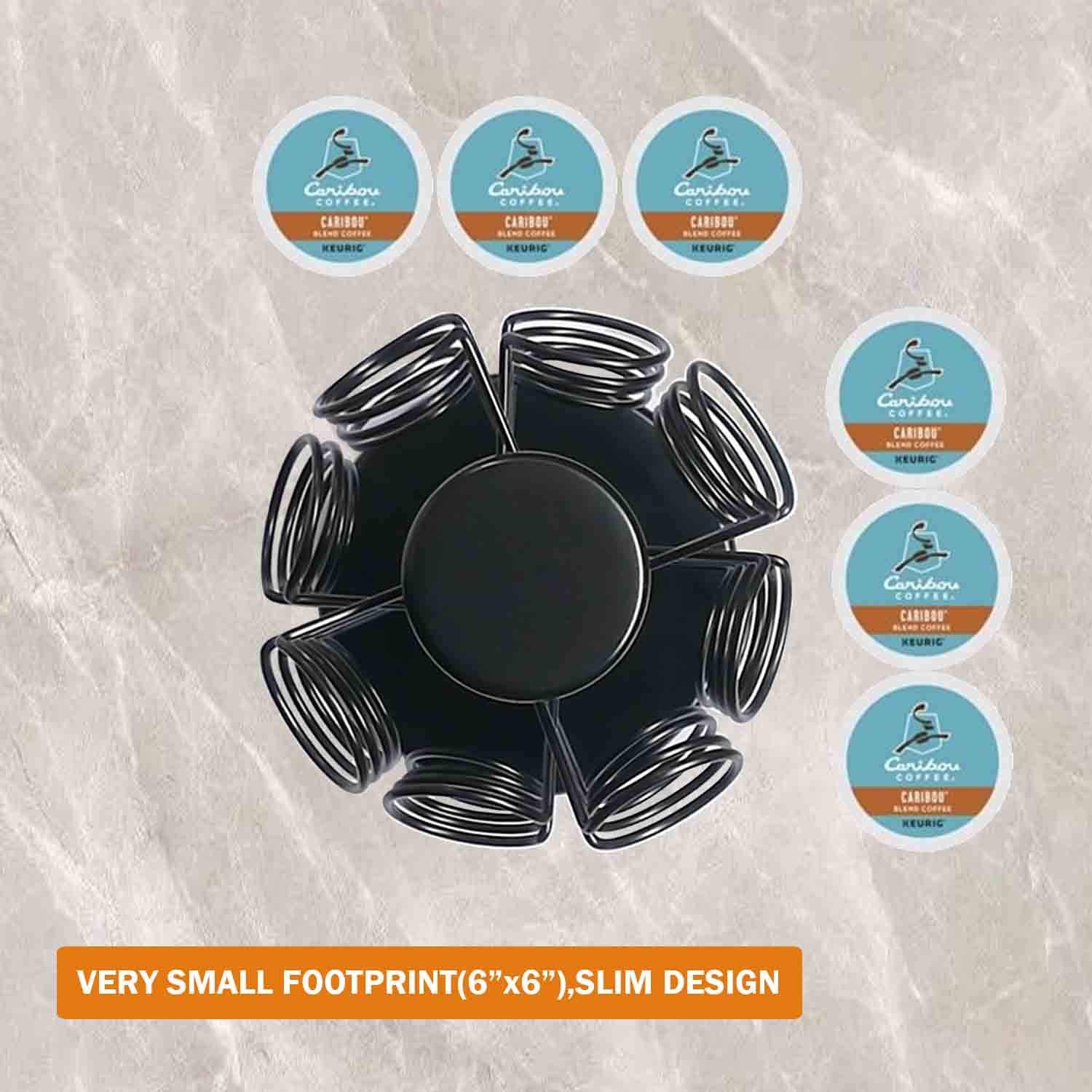 K Cup Holders,K Cup Holder, K Cups Holder,K Cup Carousel, Coffee Pods Holder Storage Organizer Stand,No Assembly Required,Black (Capacity of 40 Pods, Black)