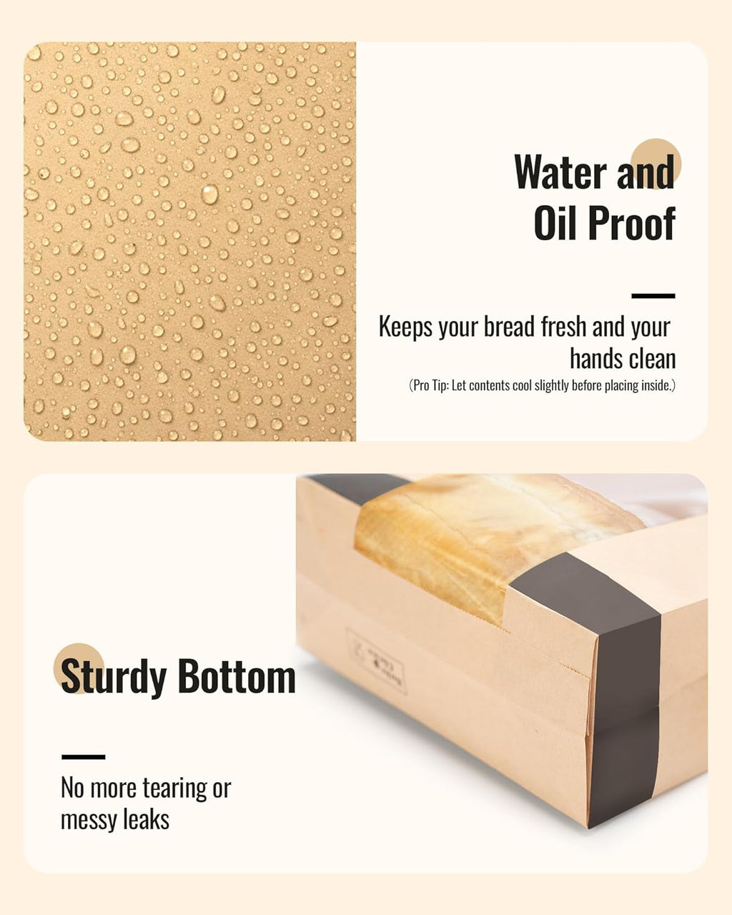 100Pcs Paper Bread Bags for Homemade Bread, 14 x 8.3 x 3.5 Inch Sourdough Bags with Tin Tie Tab Lock, Large Bread Storage Bags, Includes 126 Cute Seal Stickers