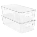 Vtopmart 8pcs Clear Organizers and Storage Bins with Lids, Stackable Plastic Storage Containers with Handles for Fridge, Freezer, Pantry, Cabinet, Kitchen Organization