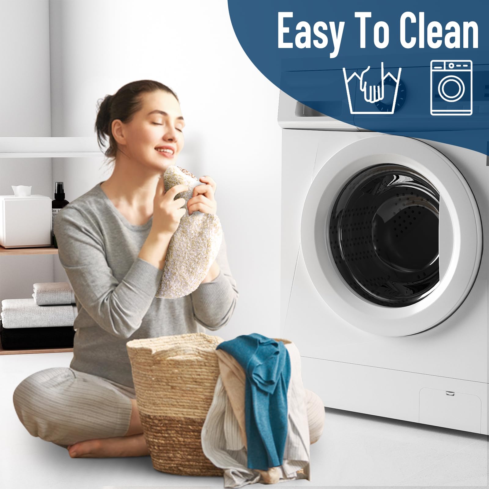 OLANLY Soft Microfiber Bathroom Toilet Lid Cover, Machine Washable Seat Covers, 17.5x15, Stays in Place Rubber Backing, Fits Most Round, Elongated and Oblong Lids, Accessories Decor, Gray