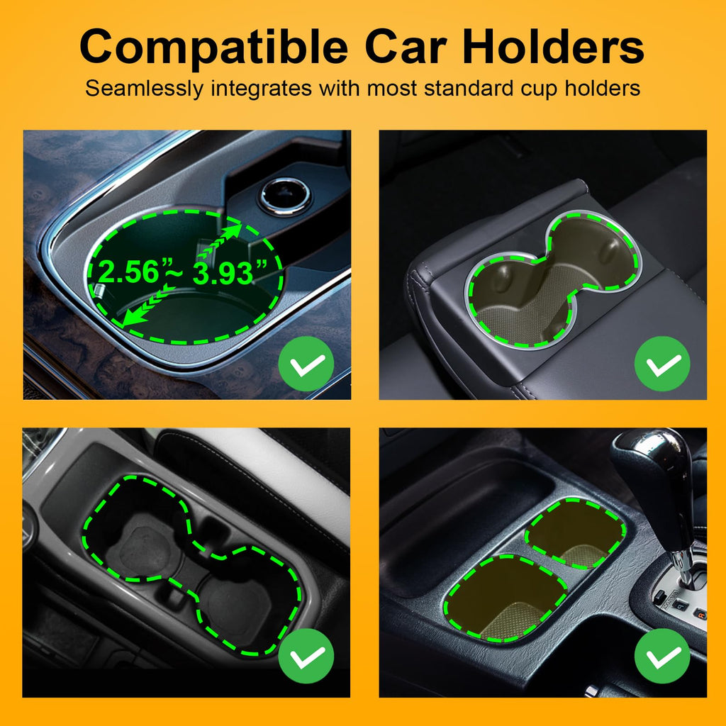 Cup Holder Expander (Adjustable Holder & Base, Auto-Fit Hold, One Button Open), Car Cup Holder Expander for Yeti, Hydro Flask, Nalgene, Owala, Bottles in 2.6"- 4.8" (Light Black, 1 Pack)
