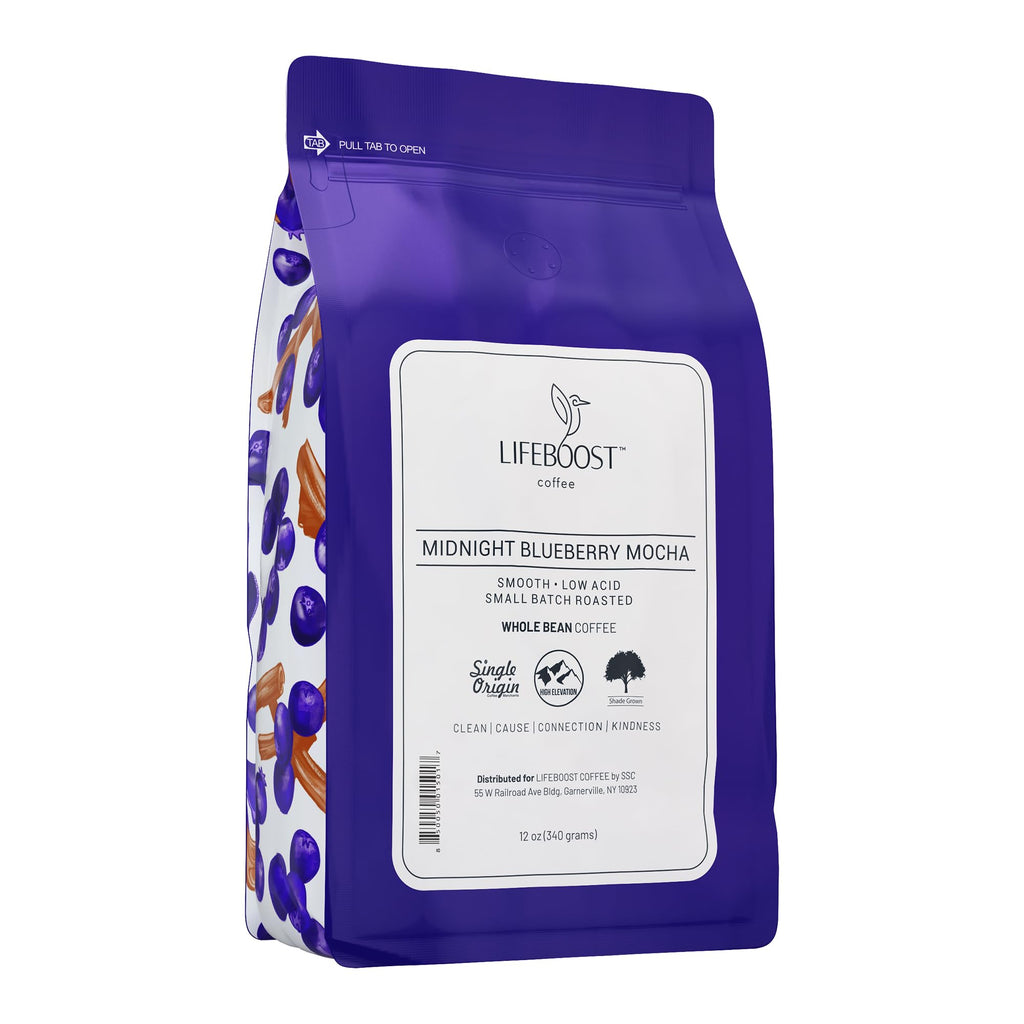 Lifeboost Whole Bean French Vanilla Coffee - Low Acid Single Origin Non-GMO Organic Coffee - Third Party Tested For Mycotoxins & Pesticides - 12 Ounces