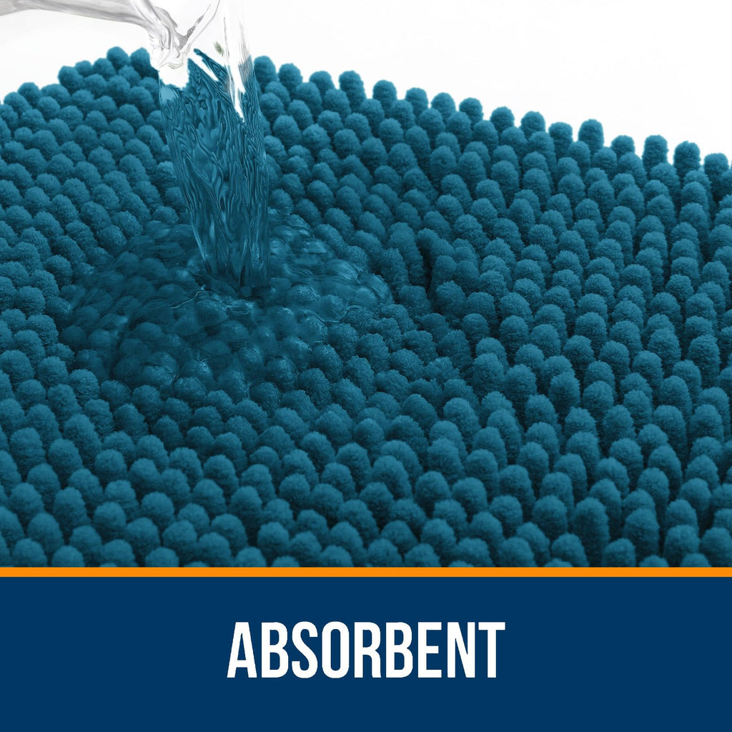 OLANLY Bathroom Rugs Sets 3 Piece, Soft Absorbent Chenille Bath Mats and U-Shaped Contour Toilet Rug, Quick Dry, Home Decor Accessories, Bath Mat Set for Bathroom (30"x20"+24"x16"+24"x20", Grey)