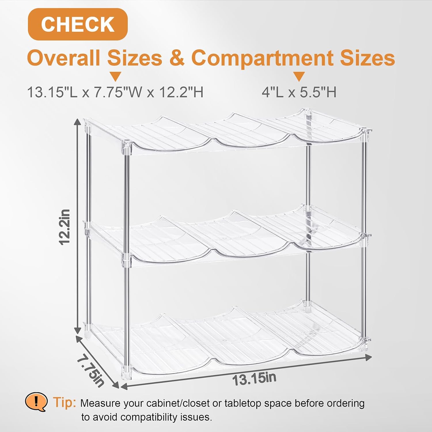 Water Bottle Organizer for Stanley 40 oz Tumbler - Stackable Water Bottle Holder for Cabinet Pantry Kitchen Organizers and Storage for Stanley Cup Holder Accessories, Tumbler Organizer Storage Rack