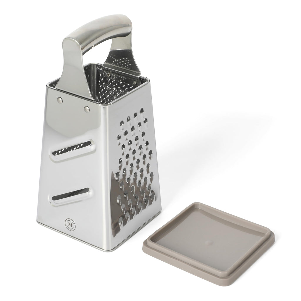 Martha Stewart Sprucedale 9.5-Inch Stainless Steel 4-Sided Box Grater – Durable Kitchen Cheese and Food Grater with Multiple Grating Surfaces