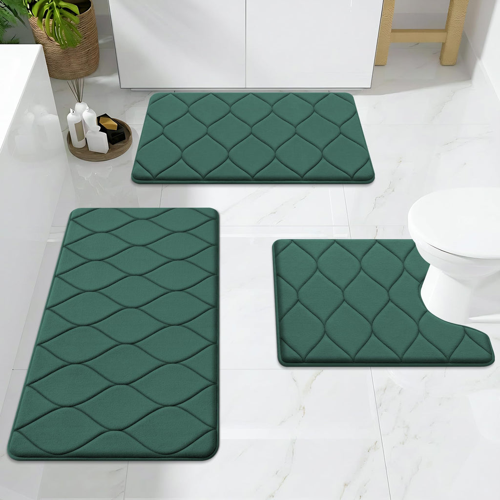 Smiry Memory Foam Bath Mat 30''x20'', Ultra Soft Non-Slip Bathroom Rug, Plush Water Absorbent Quick Dry and Machine Washable Floor Mat for Shower, Tub & Home Decor, Grey