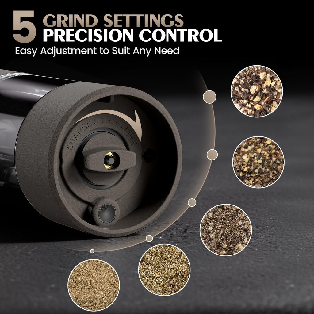 Electric Salt and Pepper Grinder Set Automatic Battery Pepper Mill Shakers Adjustable Coarseness Upgraded Larger Capacity with Led Home and Kitchen Appliances Birthday Gifts for Women Mom