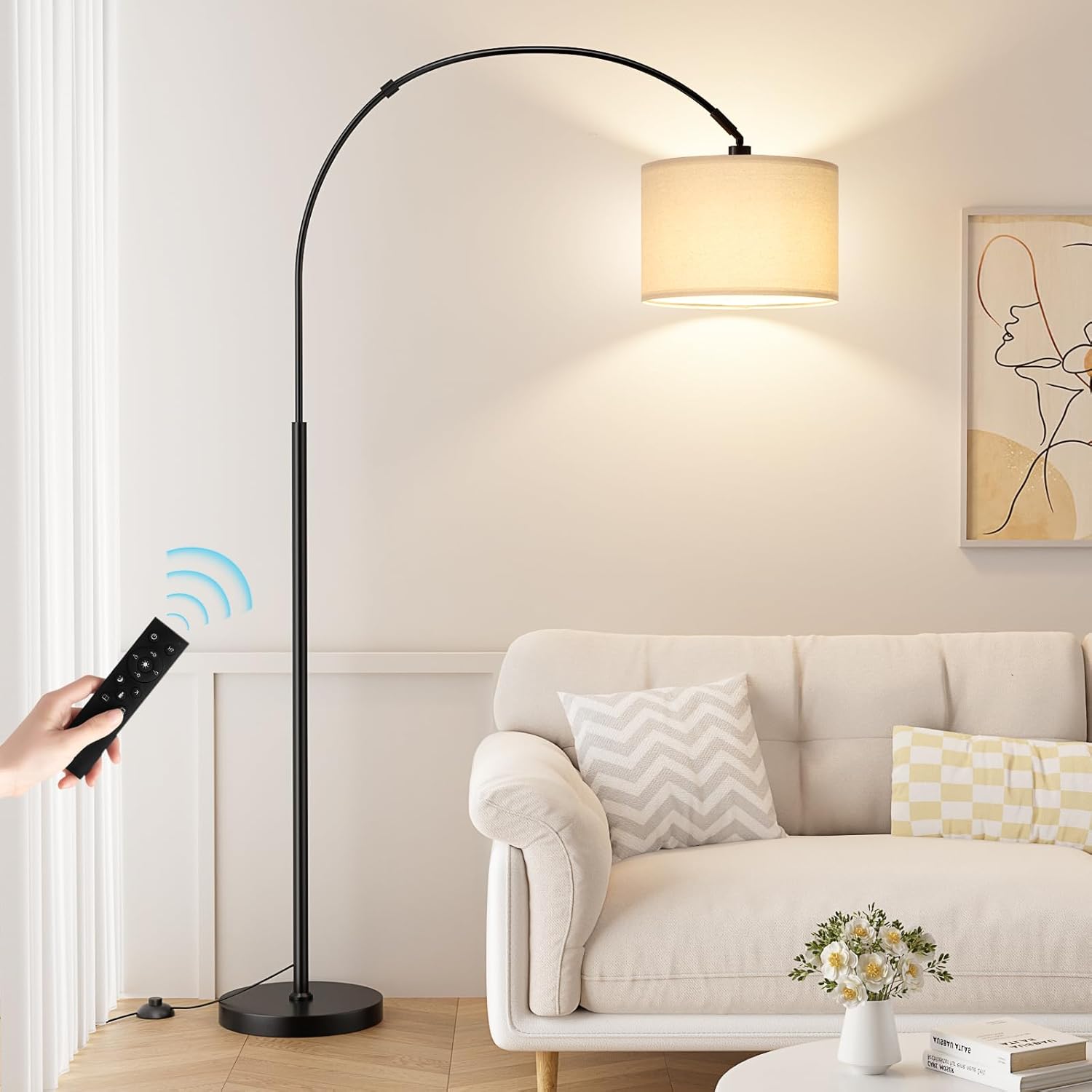 Ambimall Arc Floor Lamp with Remote