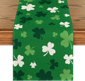Artoid Mode Green Shamrock St. Patrick's Day Table Runner, Seasonal Spring Kitchen Dining Table Decoration for Home Party Decor 13x72 Inch