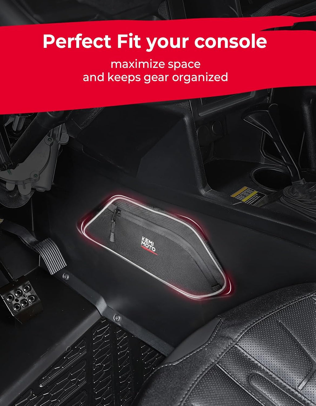 KEMIMOTO Storage Bag UTV Console Bag Compatible with Polaris General 1000/4 1000/ General XP 1000 2016 2017 2018 2019 2020 2021 2022 2023 2024 2025 2026