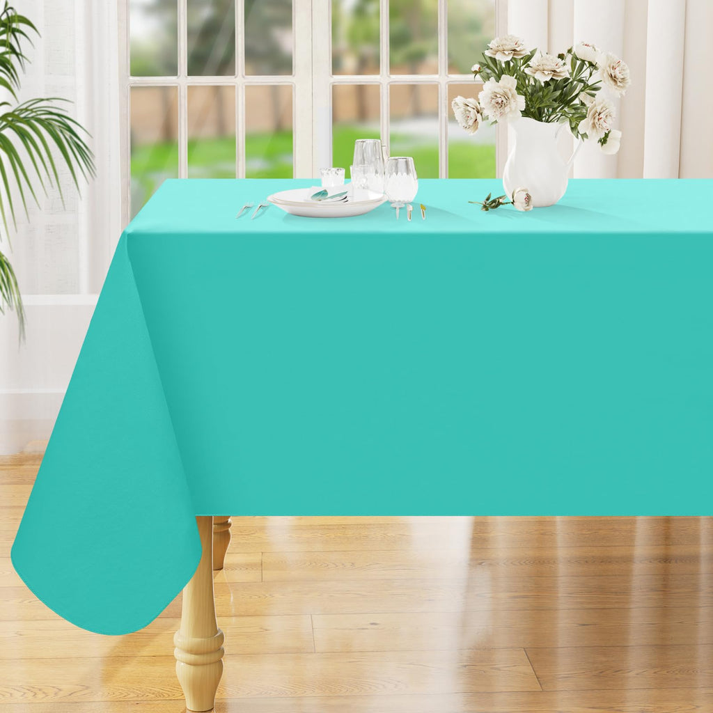 Smiry Rectangle Table Cloth 60x84 Inch, Waterproof Wipeable Vinyl Tablecloths Protector, Oil Spill Proof Plastic Table Cover for Dining, Picnic, Camping, Outdoor, Clear