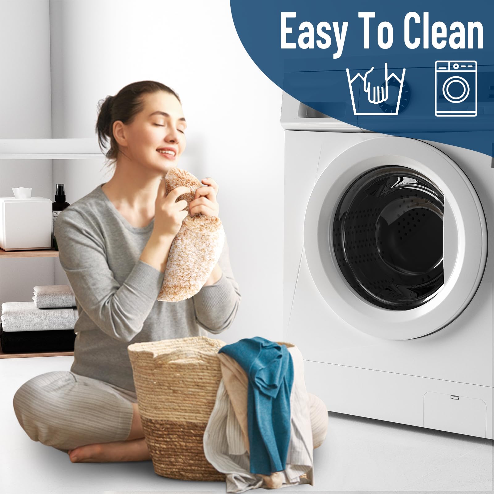 OLANLY Soft Microfiber Bathroom Toilet Lid Cover, Machine Washable Seat Covers, 17.5x15, Stays in Place Rubber Backing, Fits Most Round, Elongated and Oblong Lids, Accessories Decor, Gray