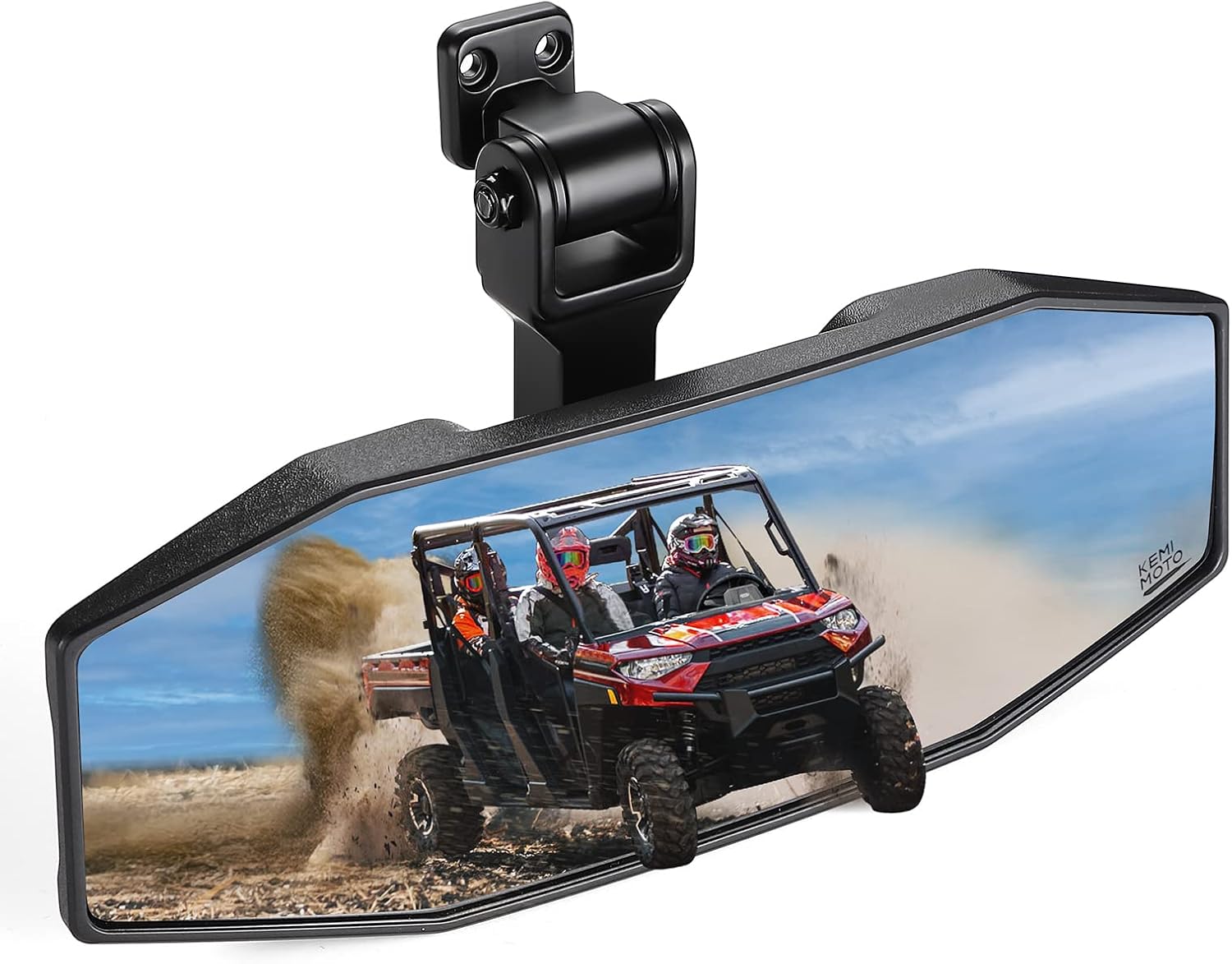 KEMIMOTO Rear View Mirror Tool free Adjustable Compatible with Polaris Ranger 1000 XP 900 500 570 / Crew Rearview Mirrors Accessories Wide View Convex Rear Mirror Replace 2879969