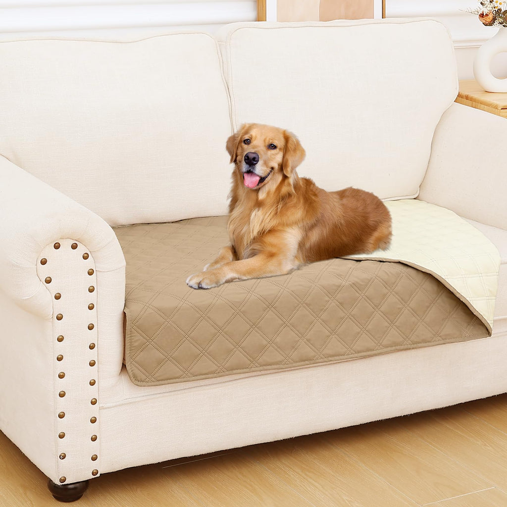 Smiry Waterproof Couch Covers for Dogs Washable, Reversible Pet Couch Covers for 3 Cushion Sofa Pet Friendly, Soft Sofa Furniture Protector for Dogs Cat Kids, Checkered (30"x70", Grey/Dark Grey)