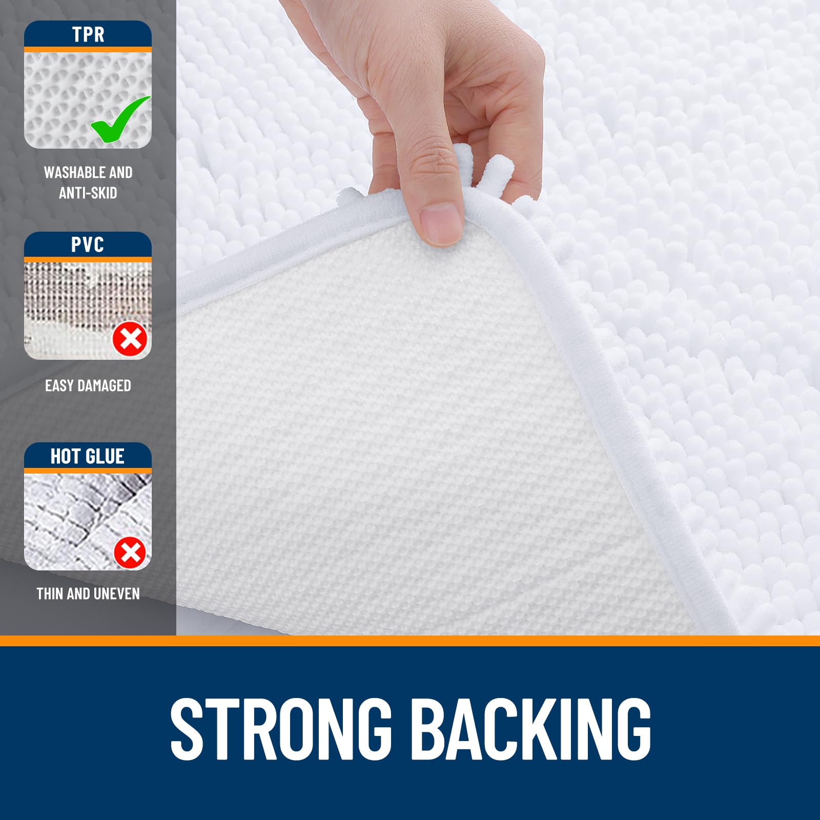 OLANLY 30-inch Round Bathroom Rugs, Extra Soft and Absorbent Chenille Bath Rugs, Quick Dry Machine Washable Bath Mats for Bathroom Floor, Tub and Shower, Home Decor Accessories, Grey