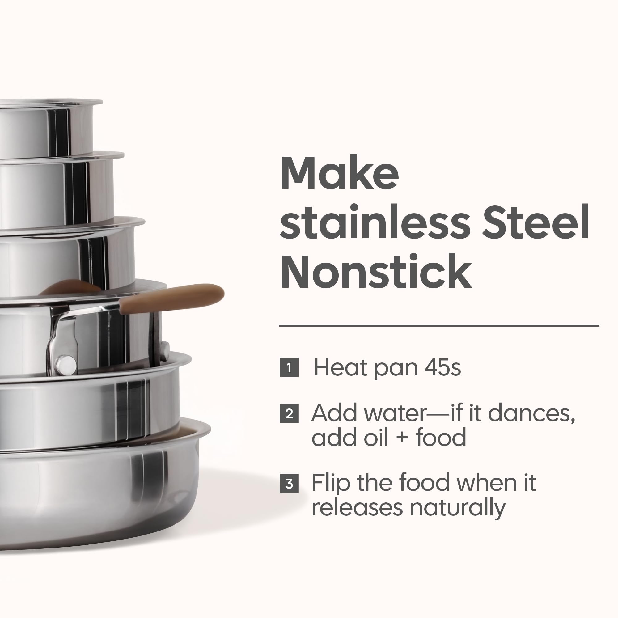 CAROTE 19pcs Stainless Steel Cookware Set with Detachable Handle, Pots and Pans Set, Induction Kitchen Cooking Sets, RV/Camping Cookware, Removable Handle, Oven Safe, Woodgrain