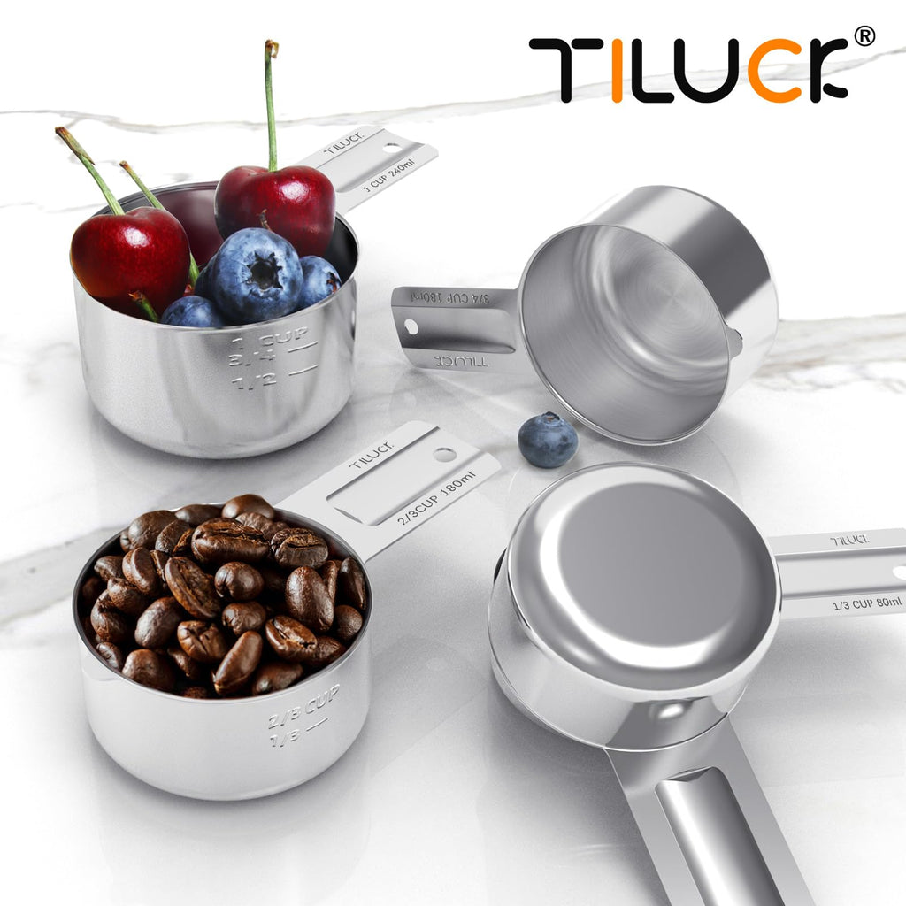 TILUCK Stainless Steel Measuring Cups & Spoons Set, Cups and Spoons,Kitchen Gadgets for Cooking & Baking (10)