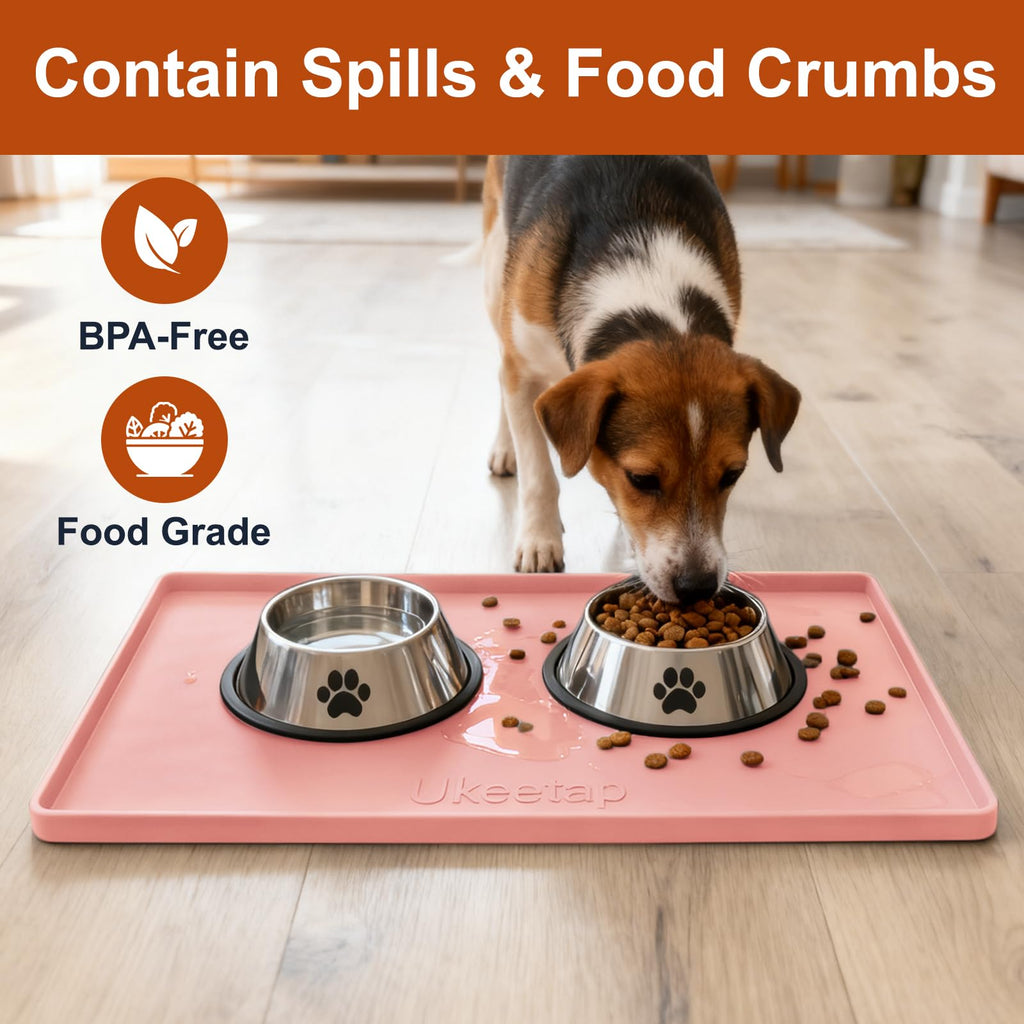 Extra Thick Silicone Mat Waterproof with Raised Edge 34" x 22", Under Sink Mat for Kitchen & Bathroom, Kitchen Cabinet Liner, Multi-Purpose for Storage & Protection, Gray