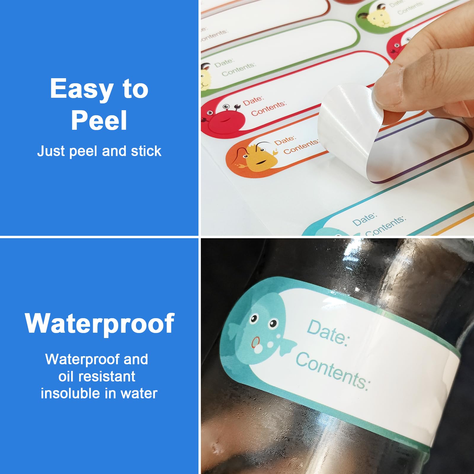 500 Pcs 1" x 3" Freezer Refrigerator Food Labels, Removable Adhesive, Water Oil Resistant, No Residue Food Storage Containers Labels Perfect for Monitoring Your Food in Kitchen