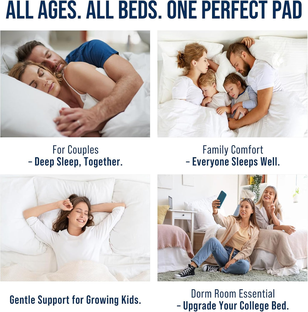 OLANLY Queen Quilted Fitted Mattress Pad – Soft Pillow Top Mattress Topper, Down Alternative Fill, Cooling Comfort Breathable Mattress Cover, Machine Washable Deep Pocket Mattress Protector, White