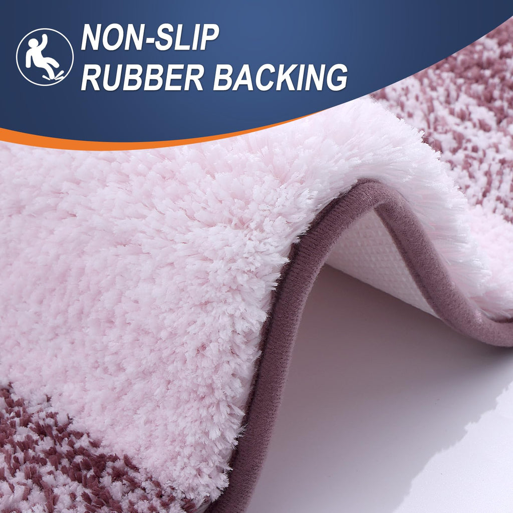 OLANLY Bathroom Rugs Sets 3 Piece, Soft Absorbent Microfiber Bath Mats and U-Shaped Contour Toilet Rug, Machine Wash Dry, Plush Shaggy Bath Mat Set for Bathroom (30"x20"+24"x16"+24"x20", Grey)