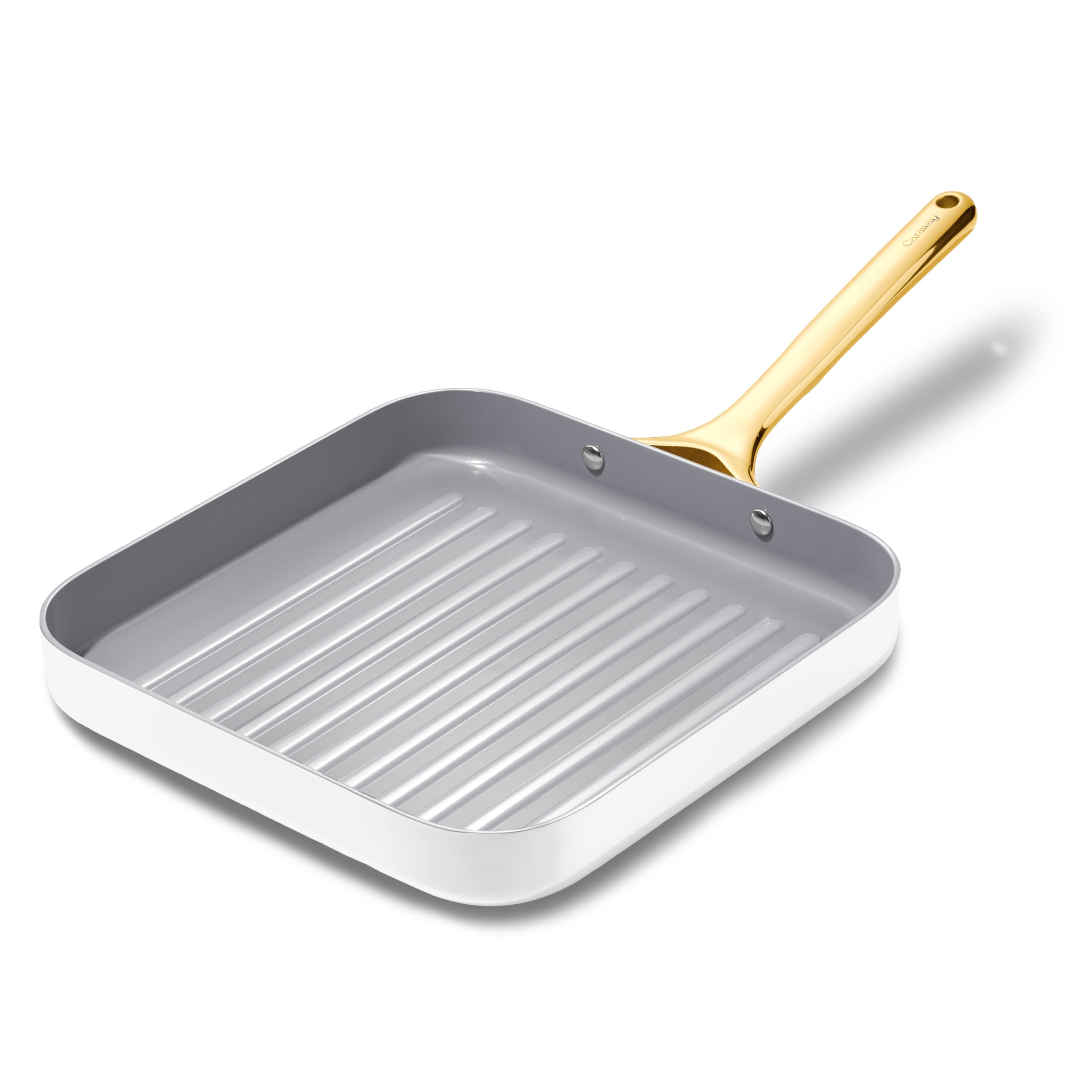 Caraway Square Grill Pan - 11” Grill Pan - Non-Stick Ceramic Coated - Non Toxic, PTFE & PFOA Free - Oven Safe & Compatible with All Stovetops - Cream